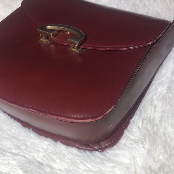 Vintage Gucci Leather Burgundy Maroon Shoulder Bag with Coin Purse - Picture 4 of 16
